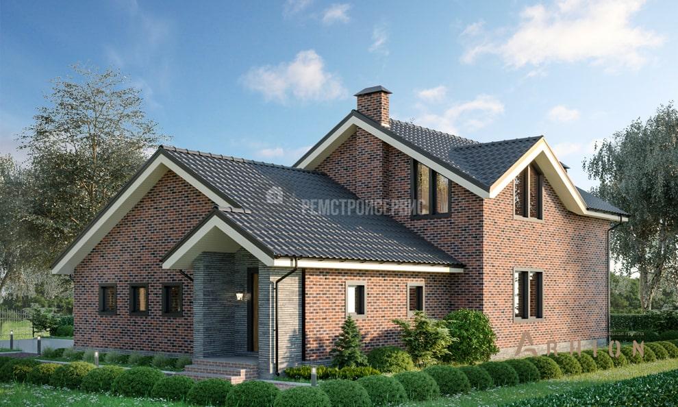 3. Проект одноэтажного дома в скандинавском стиле с двускатной кровлей, t-30-01, площадью - 174 кв c мансардой, гаражом